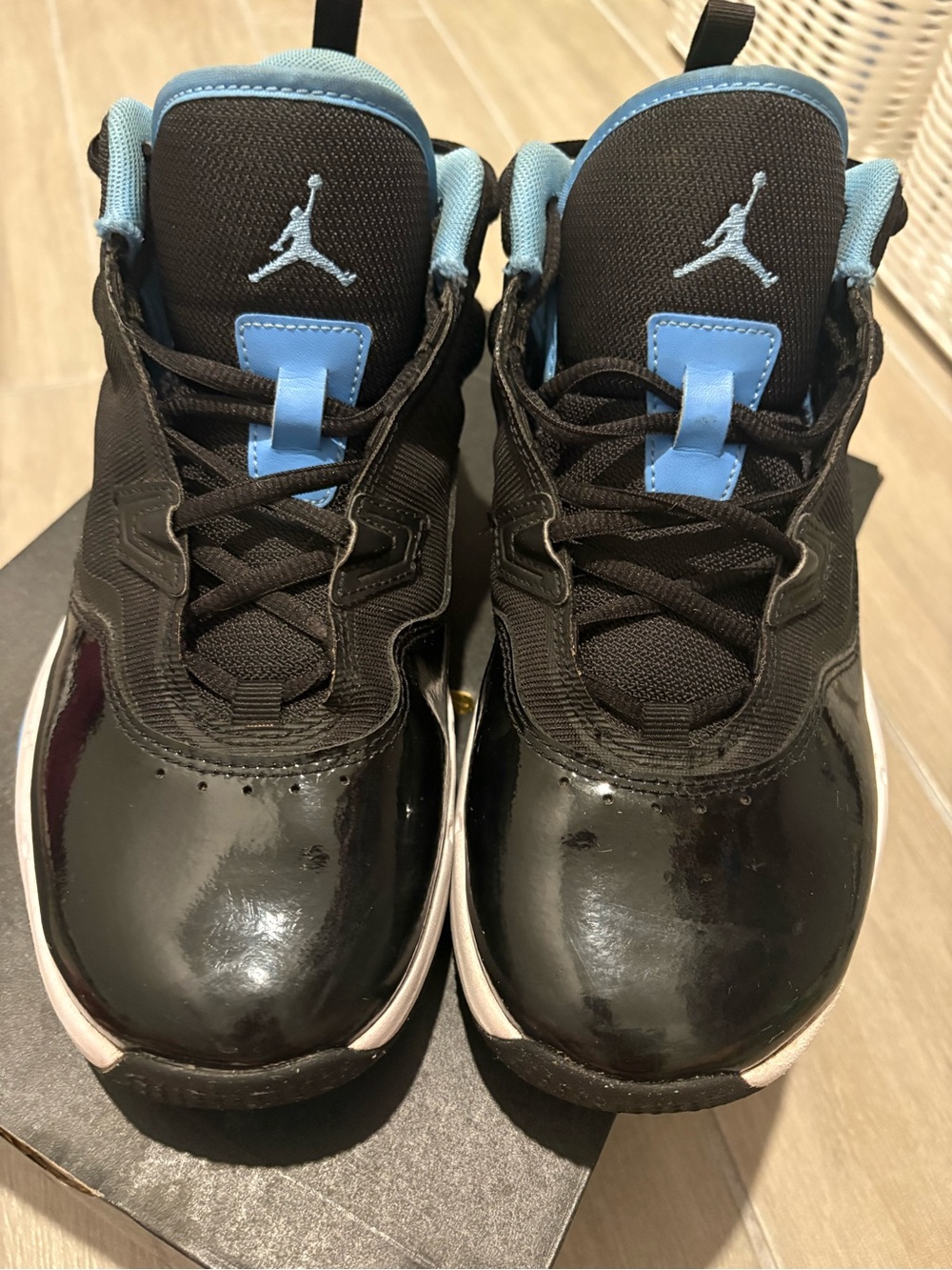 Jordan Stay Loyal 4 Black and Light Blue Men's Athletic Basketball Shoes
